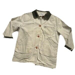 LL Bean Vintage Canvas Flannel Lined Chore Field Barn Jacket Made In USA - Med